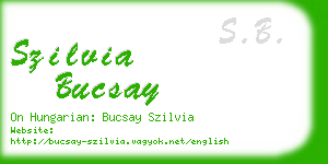 szilvia bucsay business card